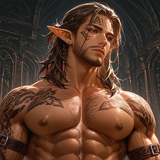 Illustration of Halsin, baldur's gate in the style of Hyde (tabakko)