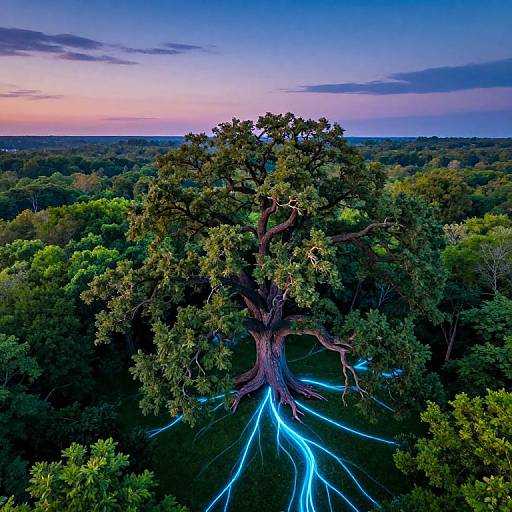 Dreamlike Surreal Landscape with Neon Energy