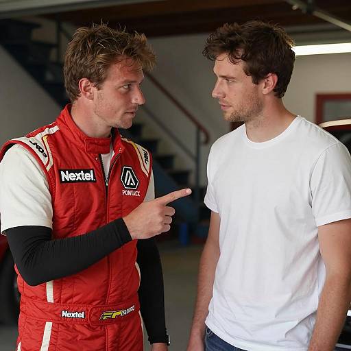 Garage Scene with Racing Enthusiasts