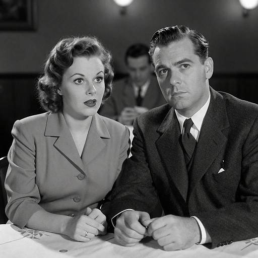 1940s Couple in a Dimly Lit Restaurant