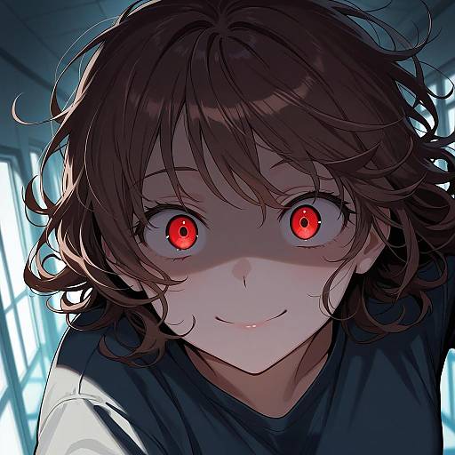 Yandere Girl in Dark Hallway Close-Up