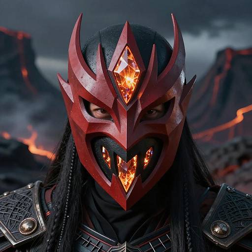 Crimson Fiery Warrior Mask