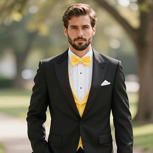 Elegant Man in Tuxedo Outdoor Portrait