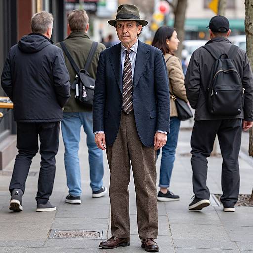 Stylish Man on Urban Sidewalk