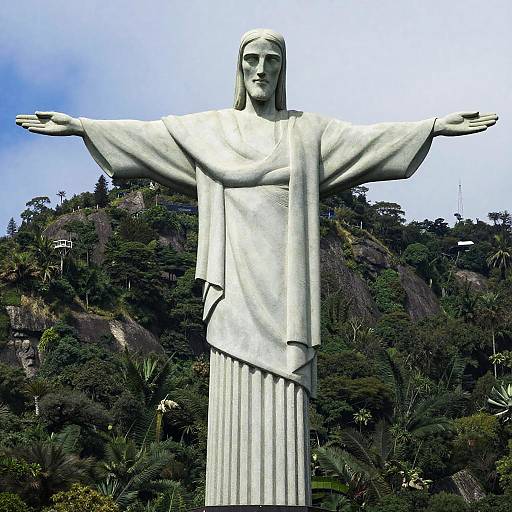 Majestic Cristo Redentor Marble Sculpture