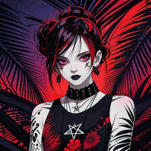 Gothic Young Woman Portrait at Twilight