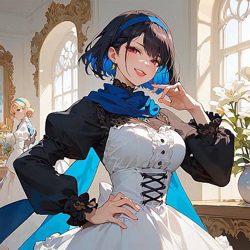 Smug Ojou-sama in Victorian Hall