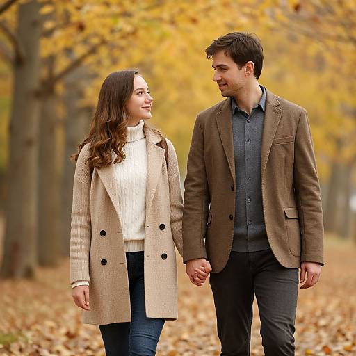 Autumn Stroll with Companionship