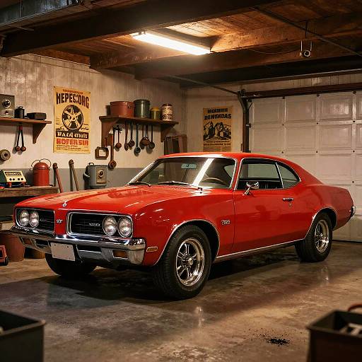 Vintage Oldsmobile Cutlass in Rustic Garage