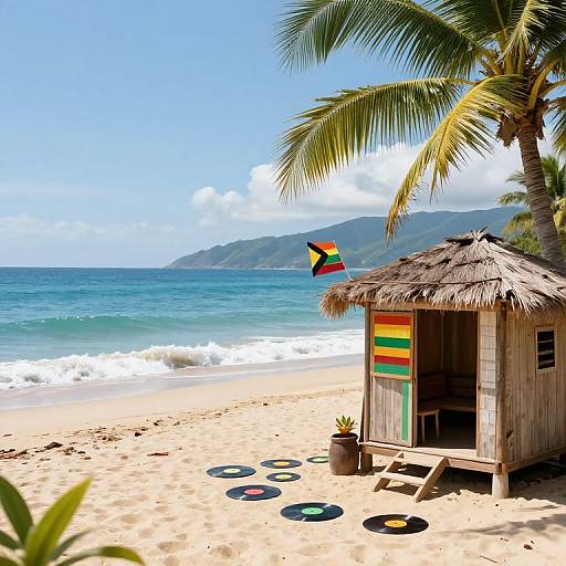Reggae-Inspired Peaceful Island Scene