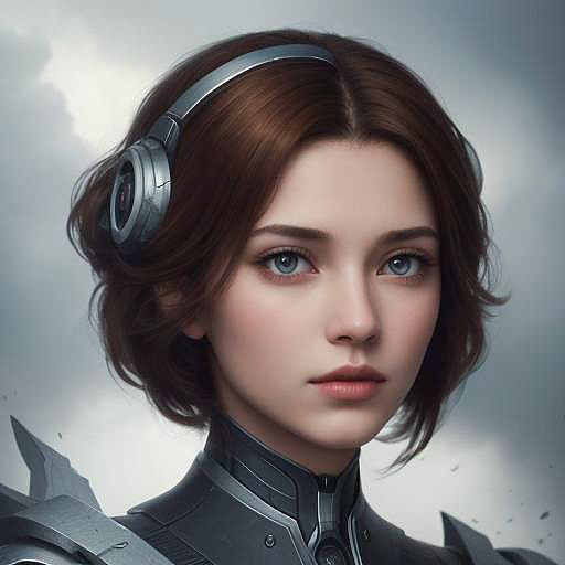 Majestic Female Cyborg Portrait in 8K
