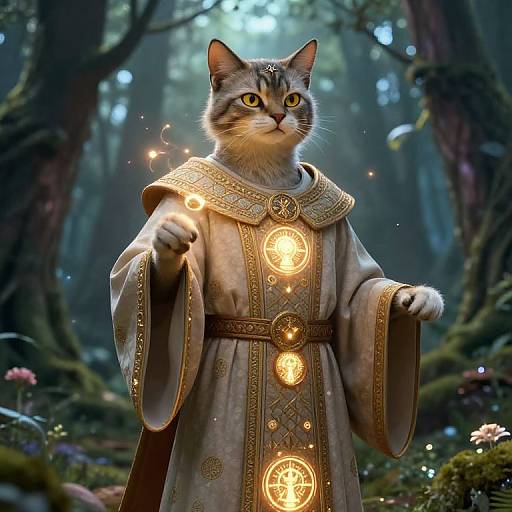 Tabaxi Cleric in Mystical Forest