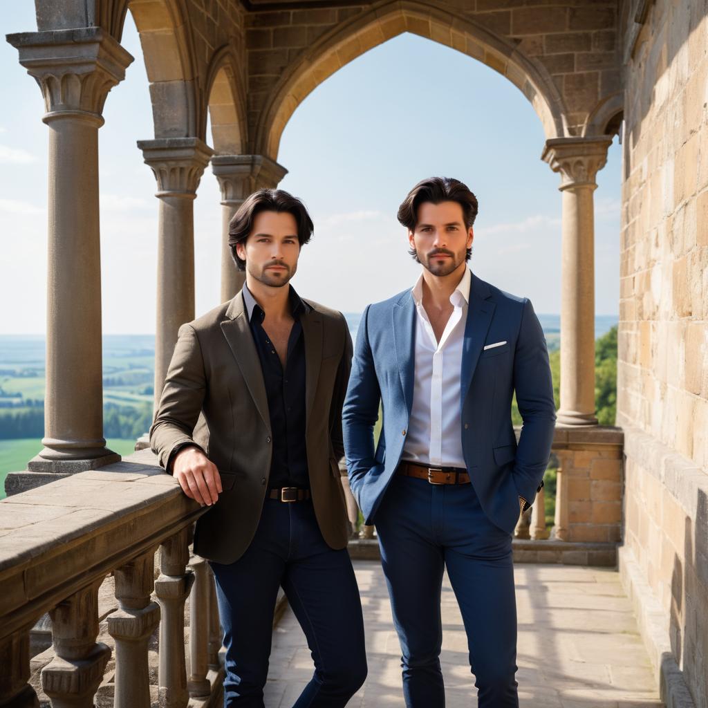 Sculptor and Prince on Castle Balcony