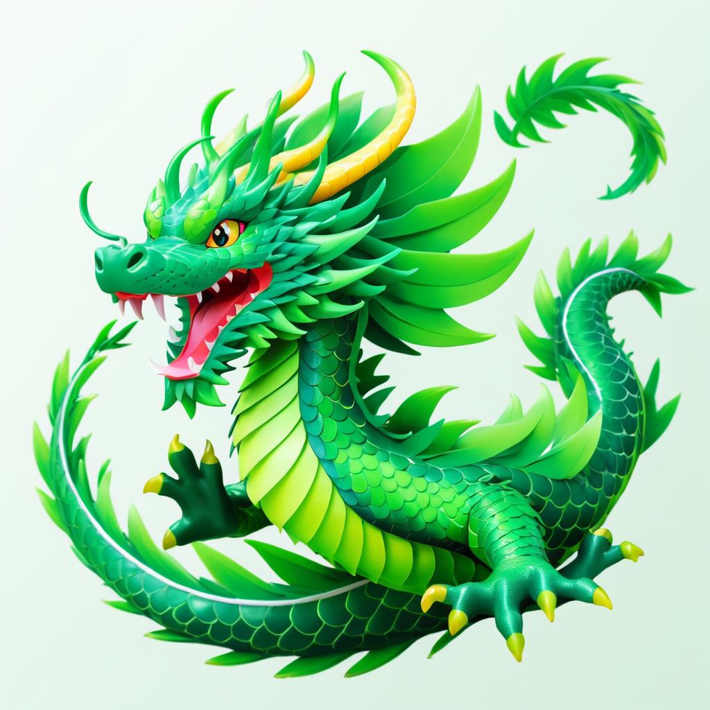 Vibrant Anime Dragon Illustration Style