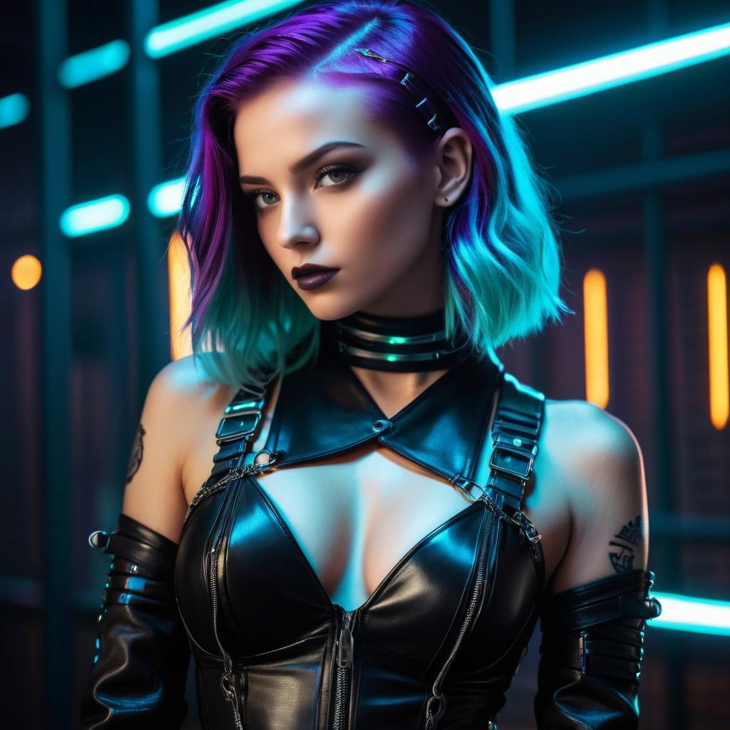 Intriguing Cyberpunk Femme Fatale Aesthetic