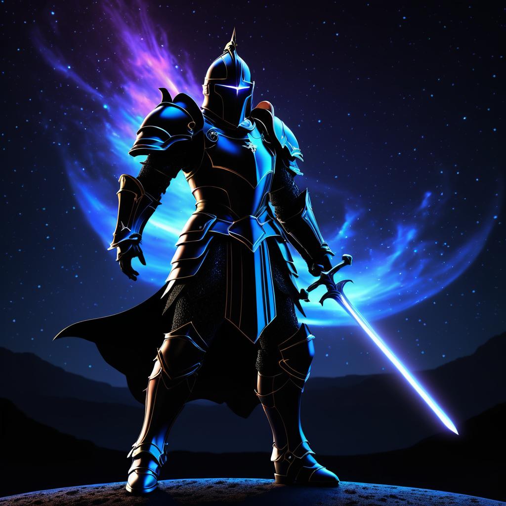 Celestial Knight Silhouette in 8K