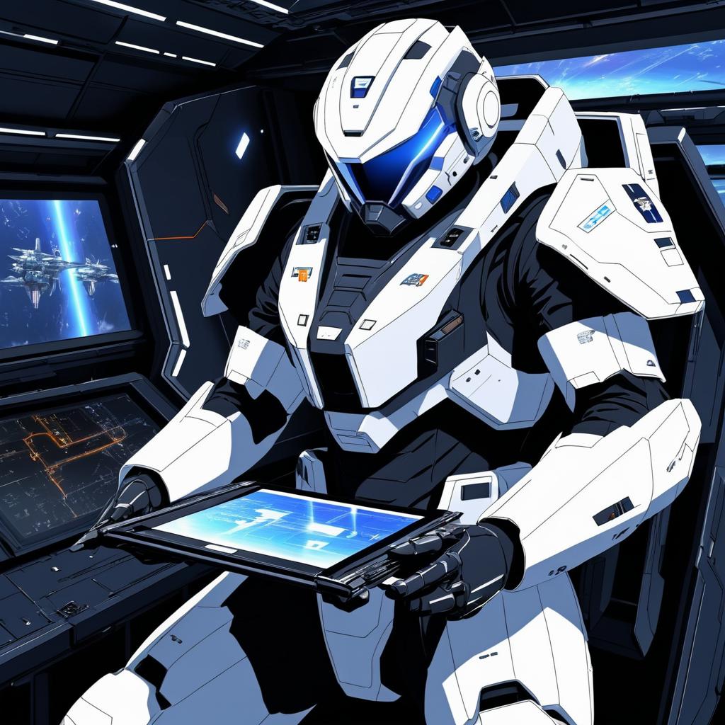 Elite Mech Pilot in High-Tech Cockpit