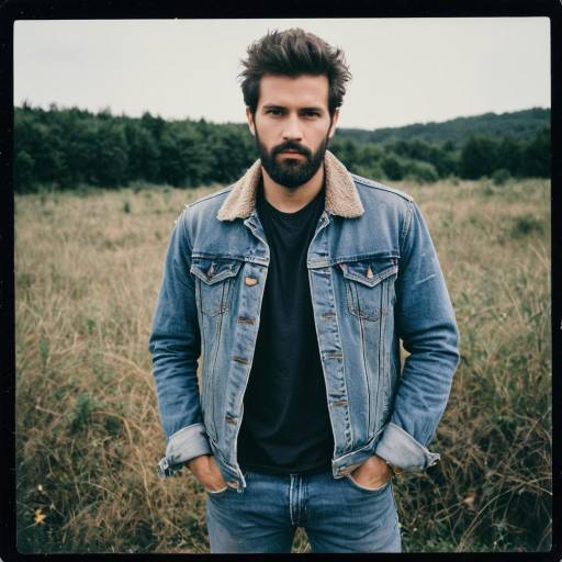 Man in Denim Jacket Outdoors