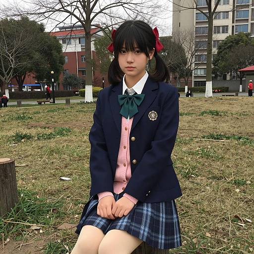 Stylish Young Woman in Colorful Outfit