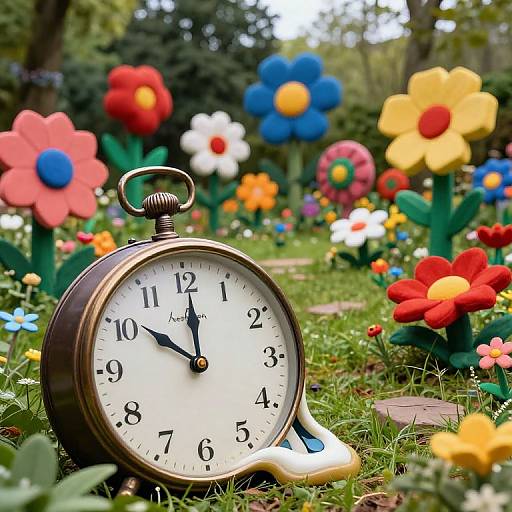 Surreal Melting Clocks and Geometric Garden
