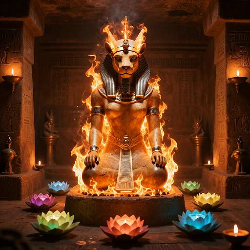 Sekhmet in Subterranean Healing Chamber