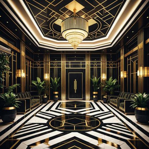 Art Deco Hotel Lobby Interior
