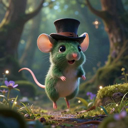 Enchanted Mouse in Dreamy Forest