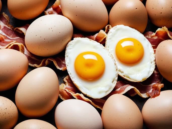 Delicious Eggs and Bacon Wallpaper Design