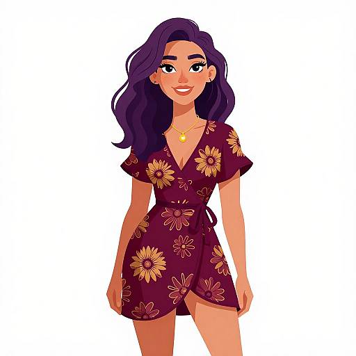 Boho Chic Woman in Floral Dress