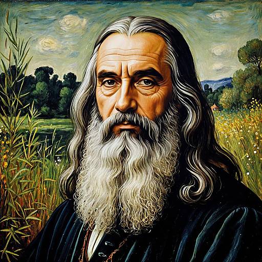Portrait of Leonardo da Vinci in Monet Style