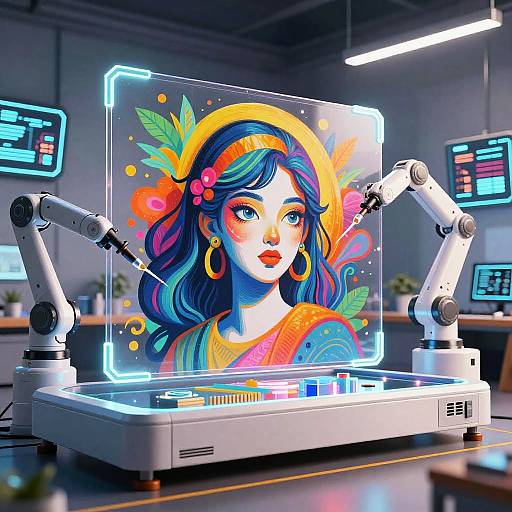 AI Art Machine Painting Vibrant Mural
