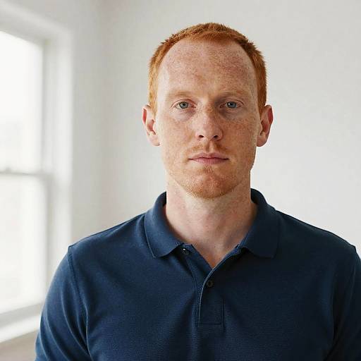 Natural Light Studio Portrait of Redhead Man