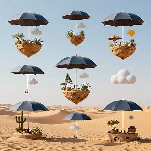 Floating Umbrella Desert Ecosystems