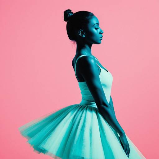 Profile of Ballet Dancer in Neon Lighting