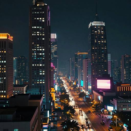Cyberpunk City Night Panorama