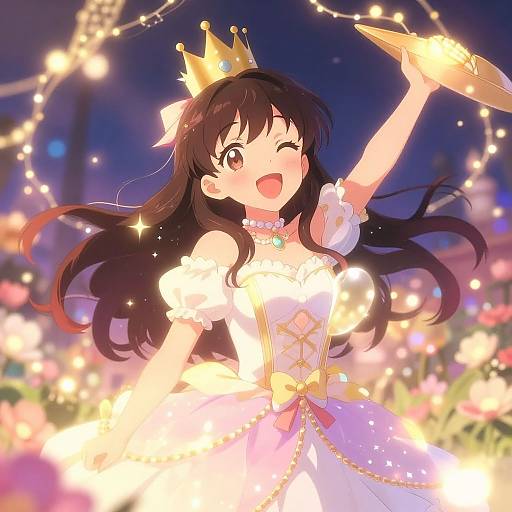 Anime Girl Birthday in Magical Setting