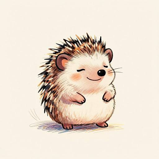 Cute Cartoon Baby Hedgehog Sketch