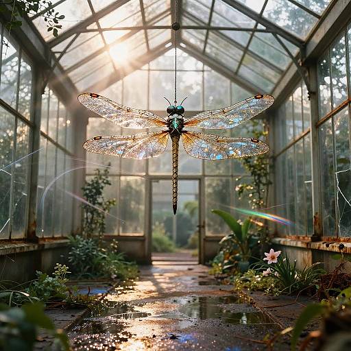 Suspended Metallic Dragonfly Automaton