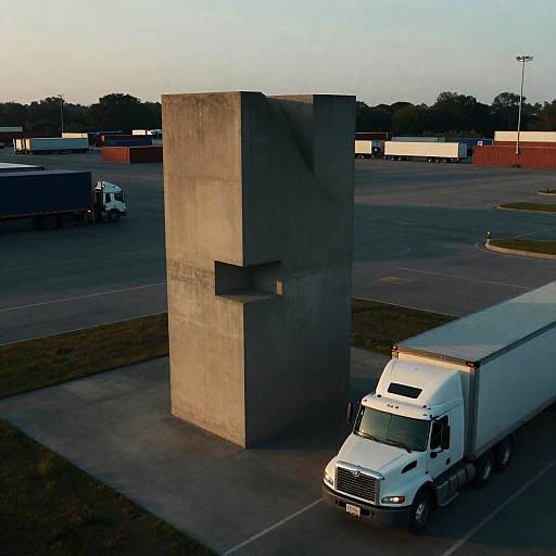 Brutalist Sculpture in Shipping Yard