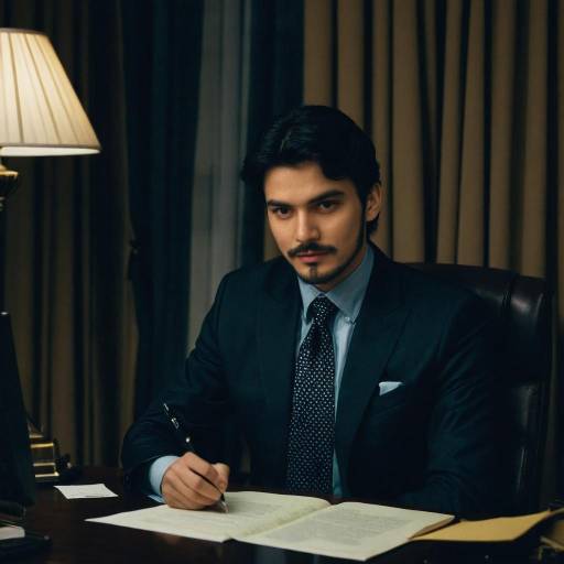 Sophisticated Male in Dimly Lit Office