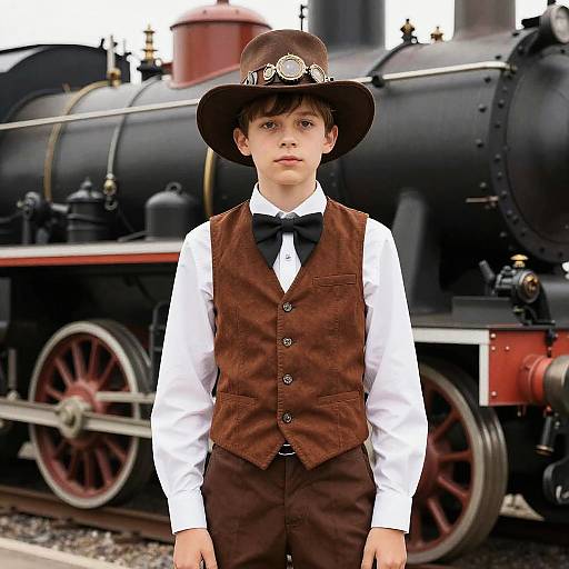 Steampunk Boy in Brown Vest