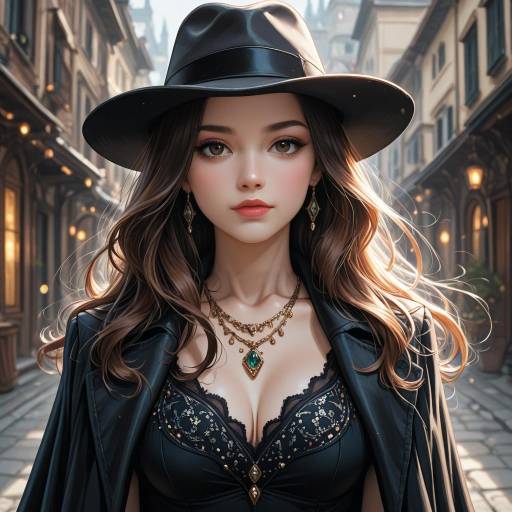 Charming Witch with Fedora and Cape