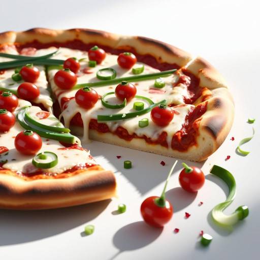 Photorealistic Close-Up of Sparkling Pizza Photorealistic Close-Up of Sparkling Pizza