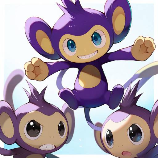 Illustration of Aipom, pokemon in the style of Efe