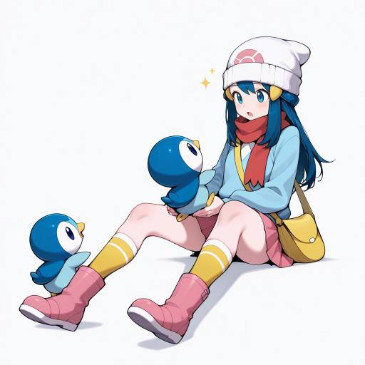 Piplup-themed Girl in Pink Outfit