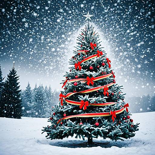 Glowing Christmas Tree in Frost