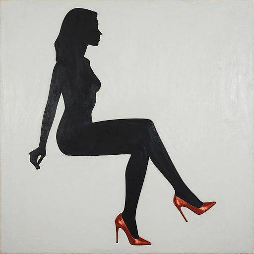 Minimalist Silhouette Woman in Profile