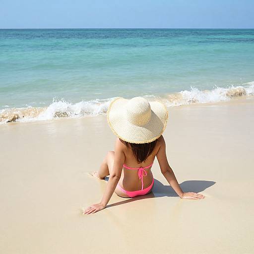 Woman Relaxing on Tropical Beach