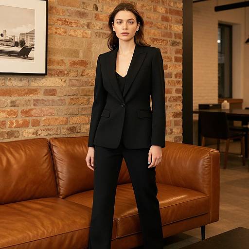 Chic Woman in Modern Urban Interior