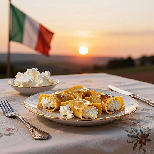 Italian Dinner Table at Sunset
